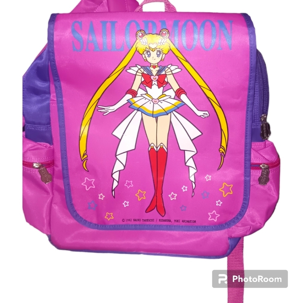 Sailor Moon Star Heart 1992 Vintage Backpack Made in Korea 14 x 13 x 4.5
